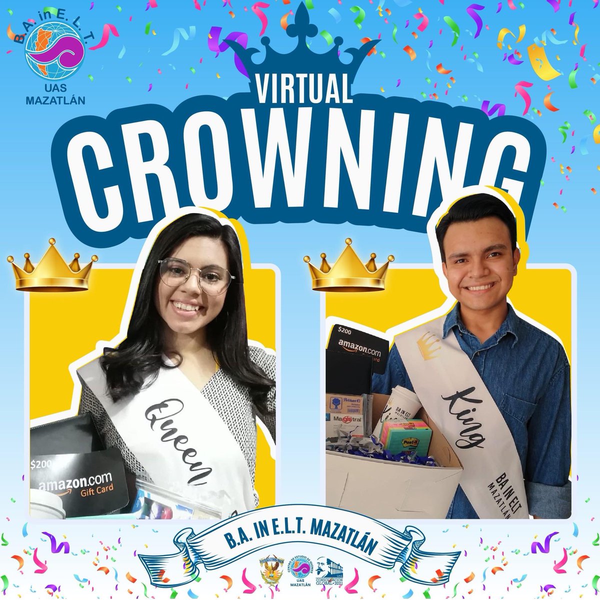 BA_in_ELT's tweet photo. ¡Nuestros reyes virtuales del día del estudiante recibieron sus premios y nos enviaron fotos luciéndolos!
¡Felicidades chicos!
#TeachersInProgress #BAFamily https://t.co/ZPNDpUs1pK