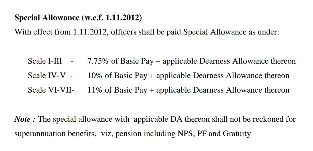 Another yet Major Failure of UFBU was to accept Scaldelous Special Pay of 7.5%, Quote, "The Special Allowance with DA thereon SHALL NOT be reckoned with superannuation Benefits, viz pension Including PF & NPS and Gratuity".UnquoteI wonder what makes it SPECIAL(for Us) then??