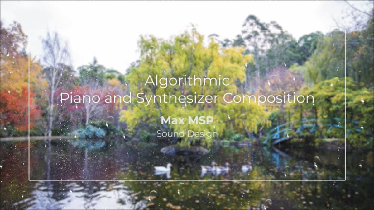 Algorithmic Piano and Synthesizer Composition | MaxMSP youtu.be/Ksvpx7xe1Ww via @YouTube @unimelb @ArtsUnimelb #sounddesign #experimentalmusic #Algorithms #algorithmicmusic #maxmsp #max8 #cycling74 @cycling74 @Ableton #ableton