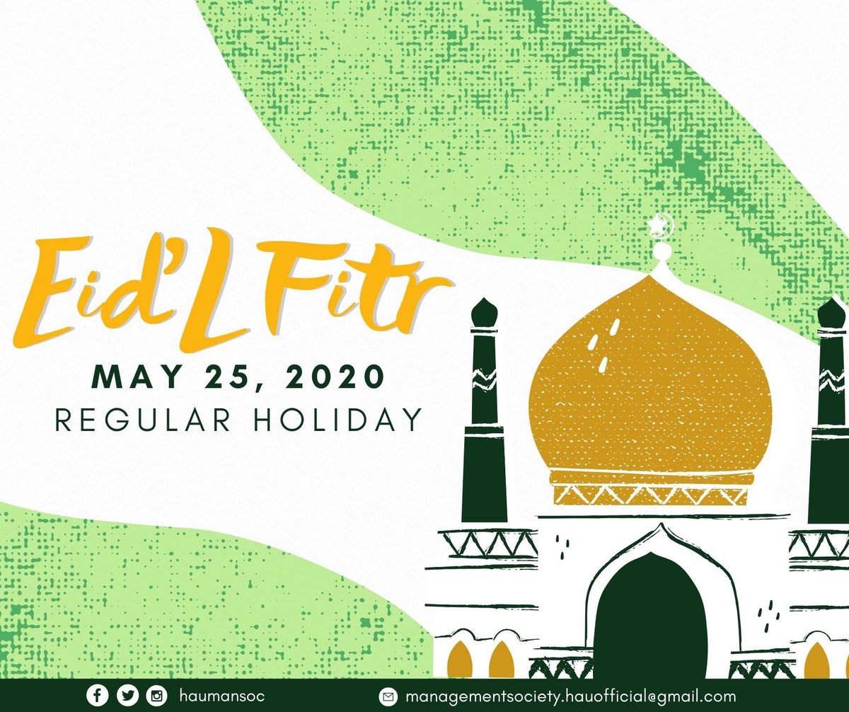 haumansoc's tweet photo. Let us all join our Muslim family and friends as they celebrate their yearly Eid’l Fitr.

Eid Mubarak!☪️ https://t.co/57ZvdIYnHP