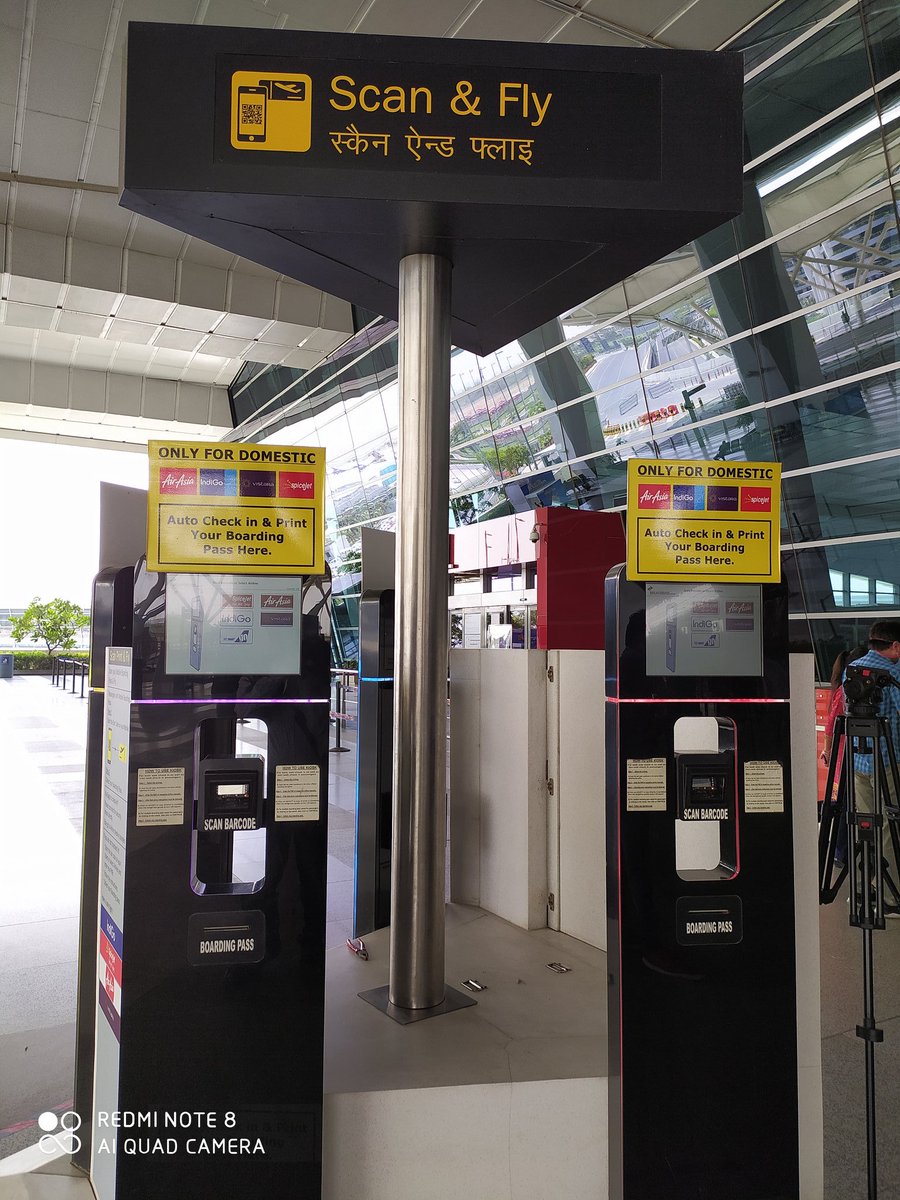 Delhi Airport had installed a scan & print boarding card system for contactless boardingThe scan isn't working. You have to manually push your PNR number. So, wear a pair of gloves #aviation during  #COVID__19 – at  Terminal 3