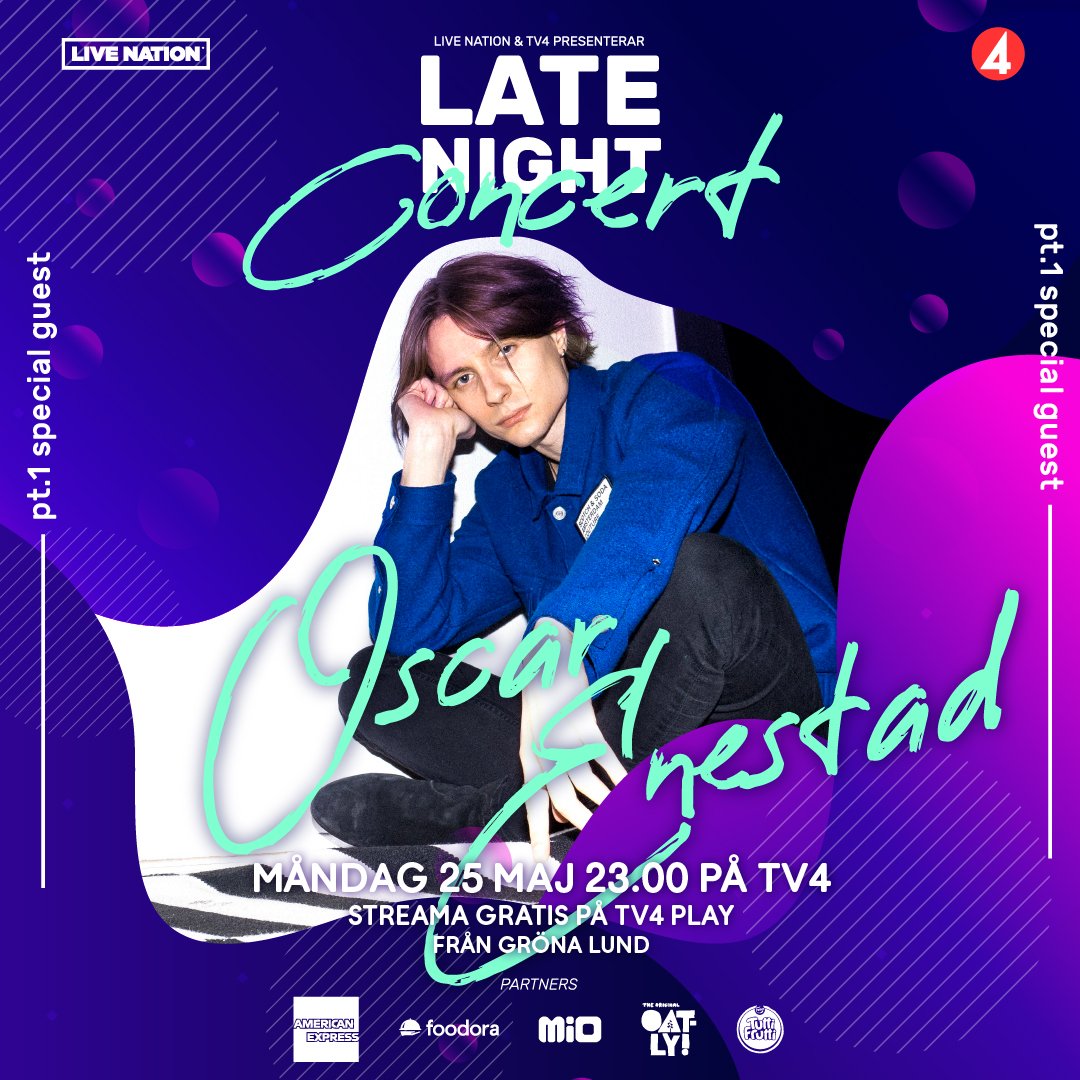 TENMusicGroup's tweet photo. Don't miss @FelixSandman, @OmarRudberg &amp; @oscarenestad's performances at Gröna Lund aired tonight at @TV4 'Late Night Concert' 📺 #latenightconcert https://t.co/k8HE5rYqQM https://t.co/2ZPwbj0hQo