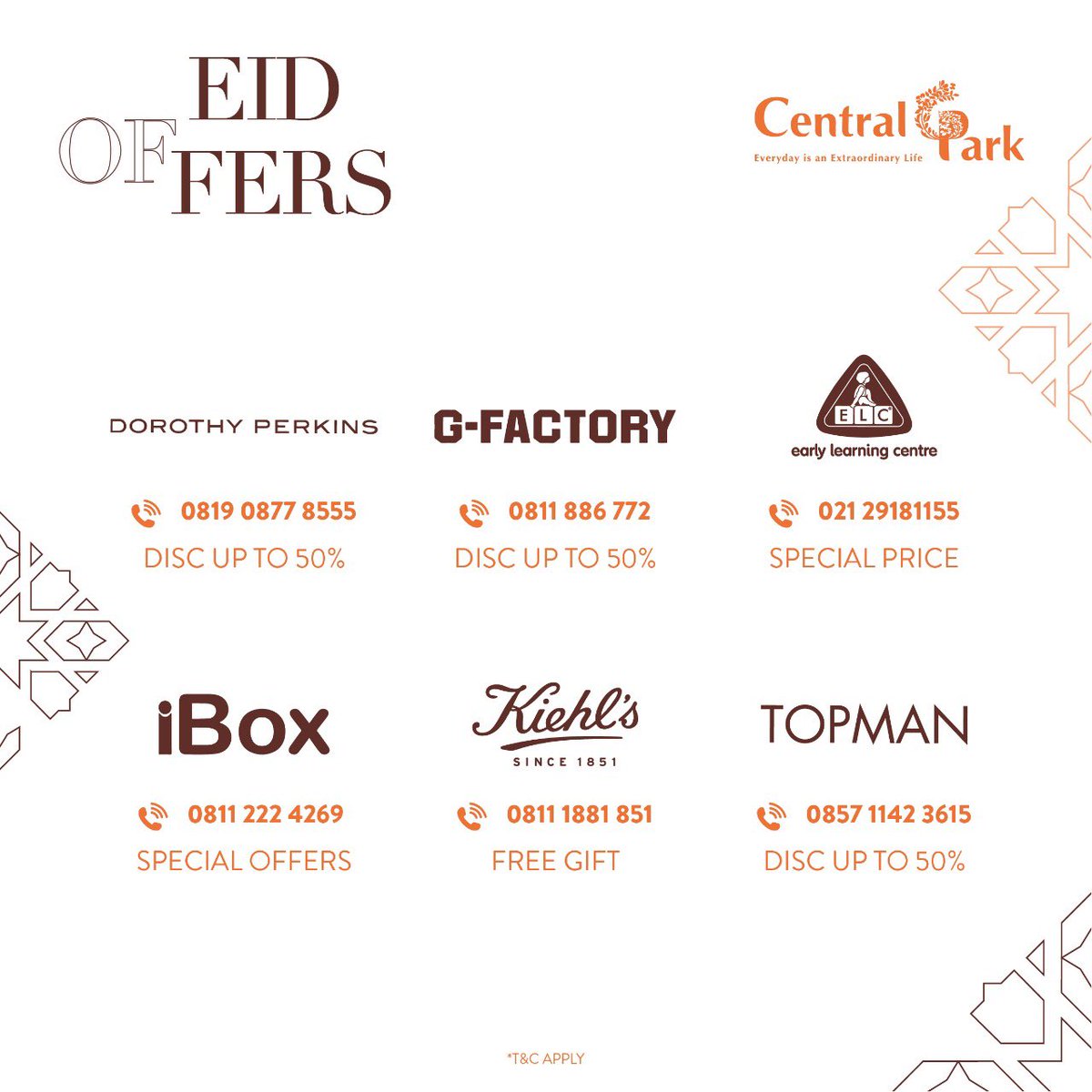 CentralParkMall's tweet photo. EID OFFERS
23 - 25 May 2020
Enjoy Your Glorious Eid Mubarak With These Special Offers
At Central Park Mall -
Get Your Special Price &amp; Disc Up to 70% Off from Your Favorite Brands !
-
Stay Safe and Healthy.
#centralparkmall #neosohomall #gloriousspirit #Eidoffers https://t.co/UV3RowRqeQ