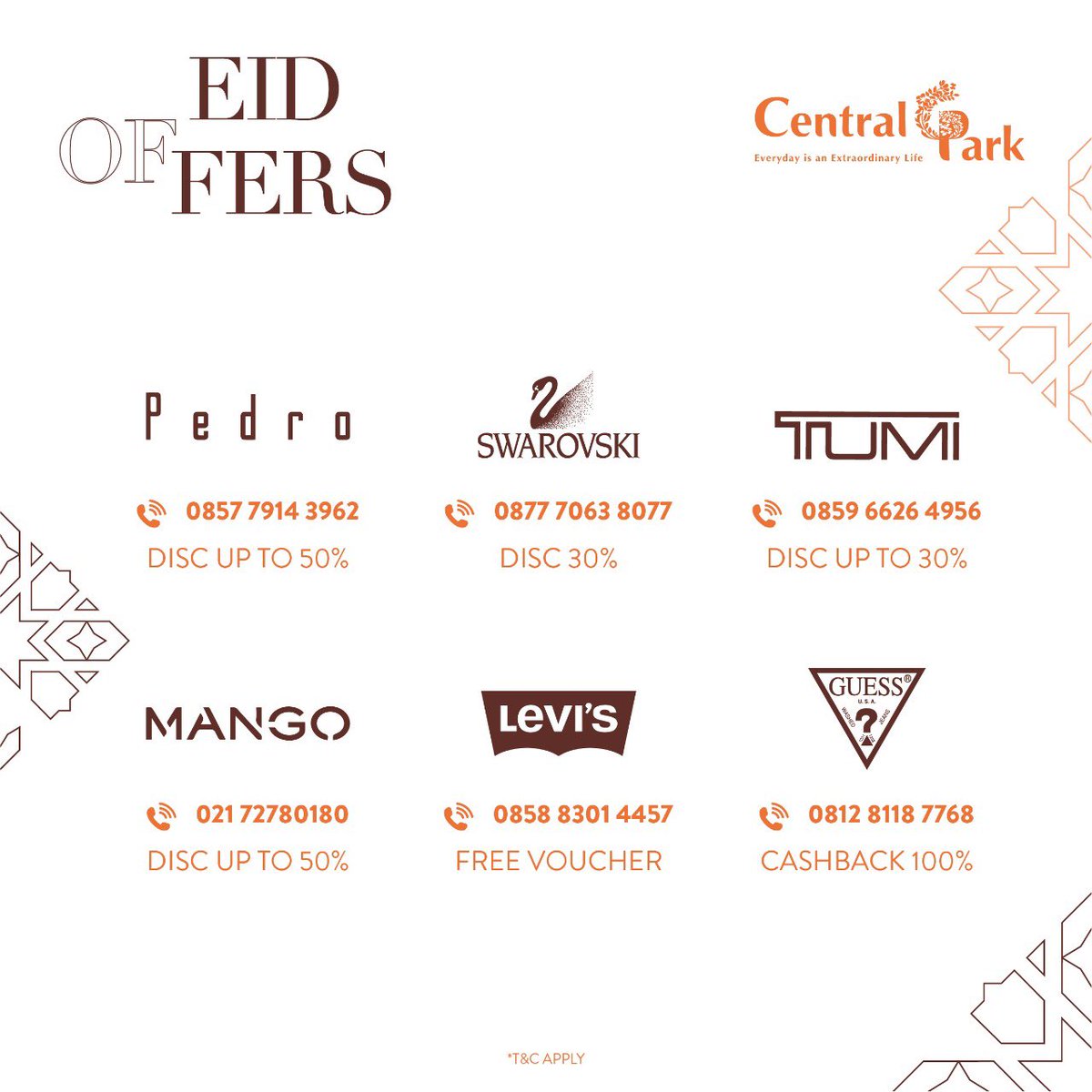 CentralParkMall's tweet photo. EID OFFERS
23 - 25 May 2020
Enjoy Your Glorious Eid Mubarak With These Special Offers
At Central Park Mall -
Get Your Special Price &amp; Disc Up to 70% Off from Your Favorite Brands !
-
Stay Safe and Healthy.
#centralparkmall #neosohomall #gloriousspirit #Eidoffers https://t.co/aweZdCRVb5