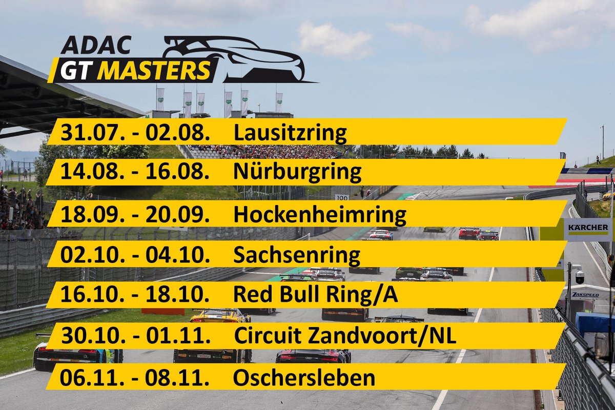 If you missed it: Here is your updated 2020 #GTMasters calender. We will kick off the season in 67 days at @Lausitzring_de