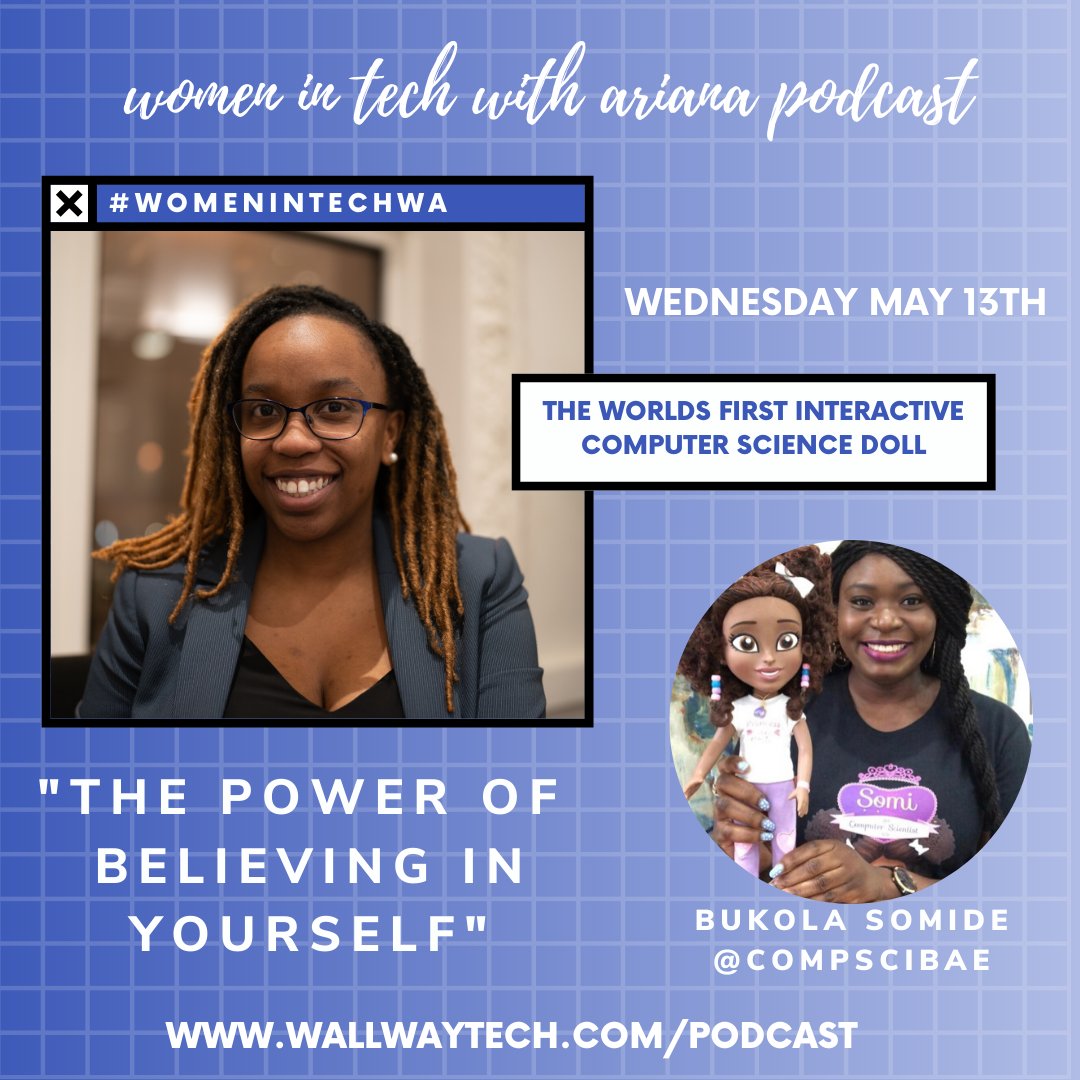 arianathetechie's tweet photo. On my latest podcast episode, I interviewed Bukola Somide.
Inventor of the world's very first interactive computer science doll #SomiTheComputerScientist
Tune in: https://t.co/rLfnFZ0nmQ
#WomenInTechWA
#WomenInTech
#Podcast #ComputerScience #coding #tech #techpodcast #amazon https://t.co/lqv0I9MeQ7