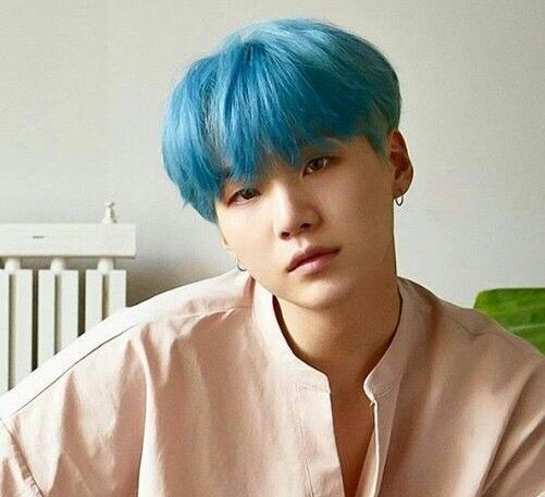 yoongi with blue/turquoise hair a necessary thread: