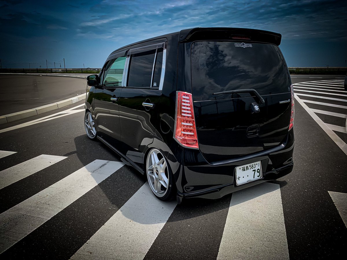 mh23s詳細 モードパルファム×カズサス車高調 J-LINE 3度70mmダウン