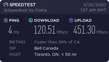 tysonbaber's tweet photo. Hey @Bell it's Sunday streaming primetime and look at my download speed. I pay for 500 Mbps down. I thought my neighbours only mattered with cable. Was I wrong? https://t.co/q22GjagCaB
