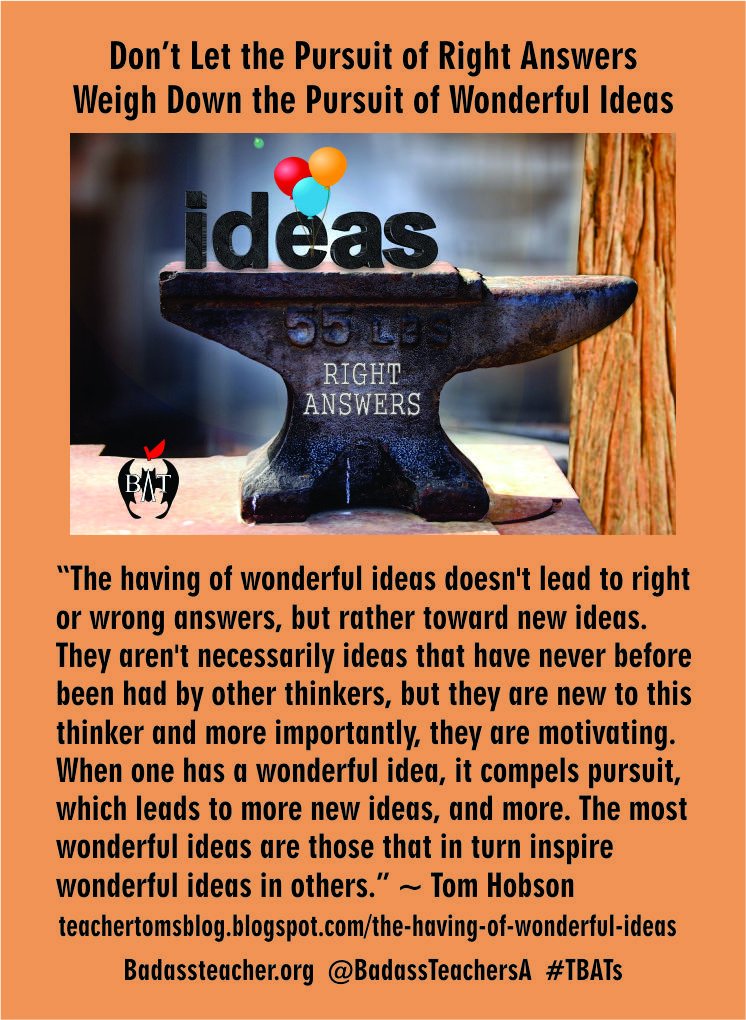 When we finally get back to our classrooms, let's turn our backs on the right/wrong test culture &amp; let ourselves be creative again. teachertomsblog.blogspot.com/2020/05/the-ha… #TBATs <a href="/hawaiibats/">@HawaiiBATs</a> <a href="/BadassTeachersA/">Badass Teachers Asso</a> <a href="/MIBATS/">Michigan BATS</a>