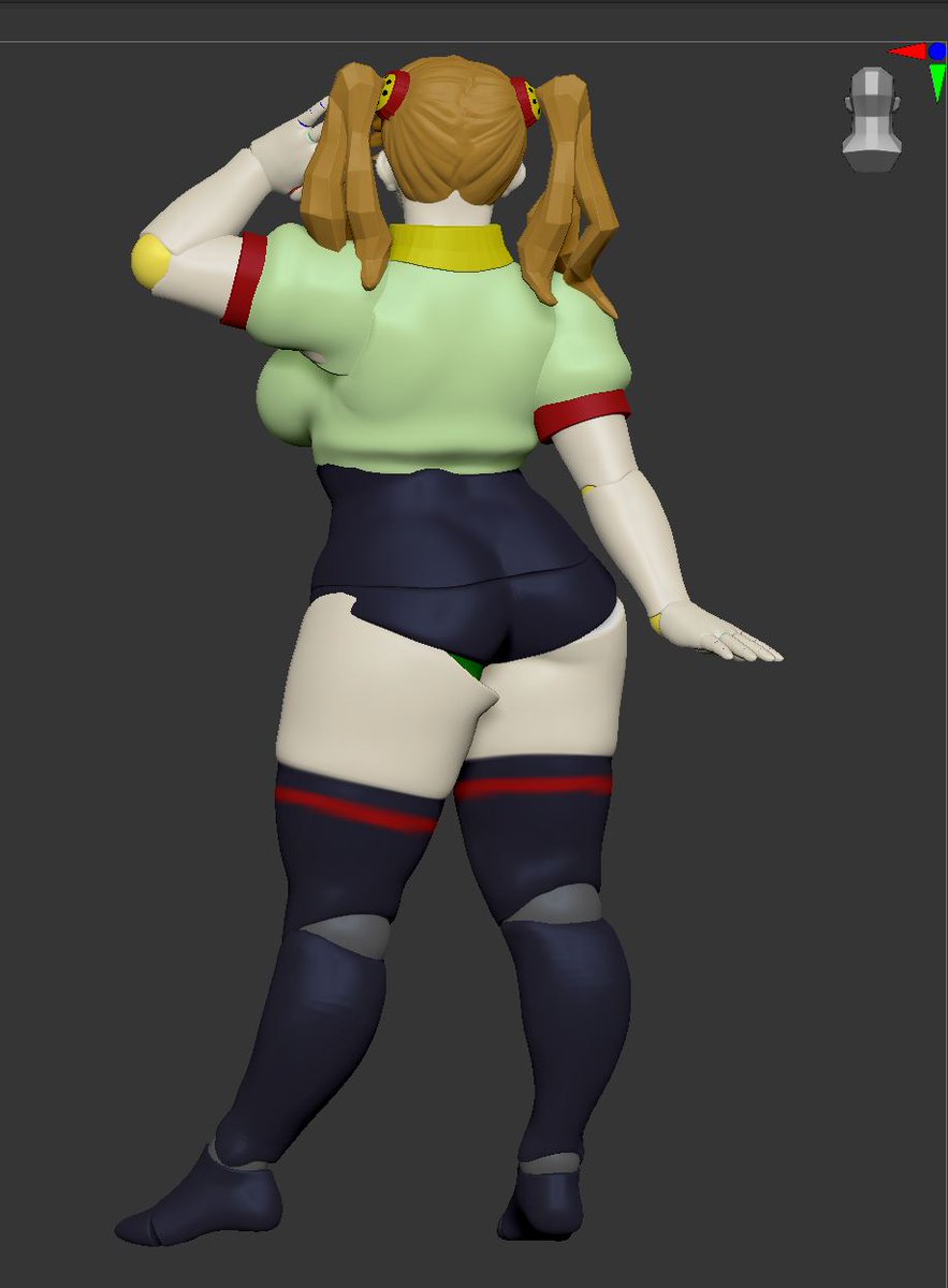 Zbrush ギャン子 WIP

ポーズつけの練習。
最初はトランスポーズマスター使おうと思ったけど、扱いが下手くそ過ぎてうまく行かないので、榊馨さんが過去に呟いて下さってたギズモ3D使った球体関節方式に変更。
直感的に関節を操作できて楽しい! 