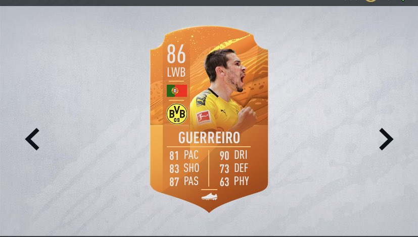 FUTTraderTTG's tweet photo. MOTM Guerreiro -

- Can currently buy at 15k
- Cheapest 86 is 14k
- Out of packs in a few days
- Will be thrown in SBCs https://t.co/QqhxzVl2nB
