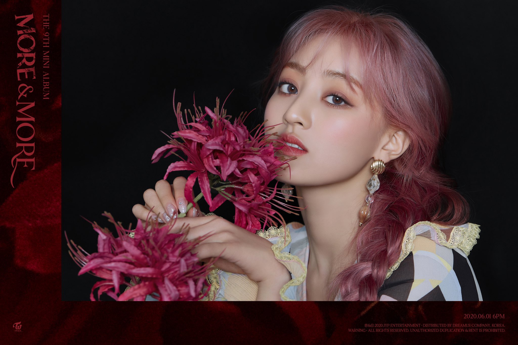 サブリー いや 花より綺麗なことあるんだね 全然花に目が行きません ピンク髪ジヒョちゃんとっても似合ってる 最近メキメキ大人の色気出してくる ジヒョ ちゃんの目に見えるこの美しさ増し増しは恋のお陰なのか いえ彼女自身の魅力が大爆発し