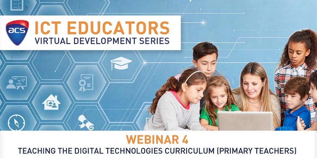 Just 24 hours left to register for the next ICT Educators webinar. If you are a primary school teacher, join <a href="/EmpowerDigiTech/">Catherine Newington</a>  this Wednesday, 27 May and get tips, tricks &amp; resources to teach in line with the Digital Technologies Curriculum. Register now: bit.ly/3ehmVBy