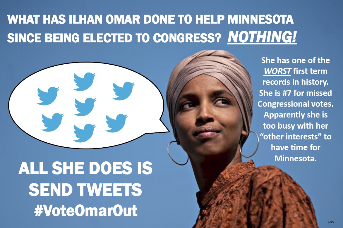 CD5_VOICE's tweet photo. @IlhanMN Not yet, you have not won. @IlhanMN @Ilhan 
The campaign is just starting. @CD5DFL #CD5MN #CD5 #CD05
#VoteOmarOut https://t.co/ecSMbYx7GR