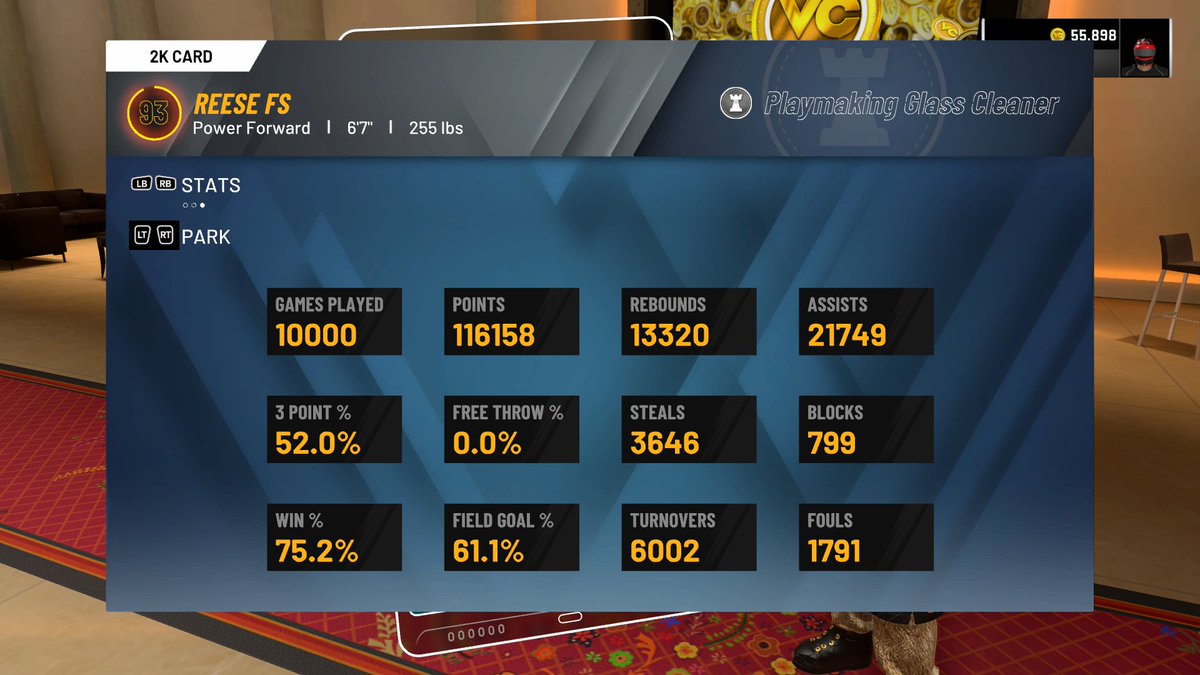 Reese2Tru's tweet image. #NBA2K20 #XboxShare Big 10k games played on me ✔