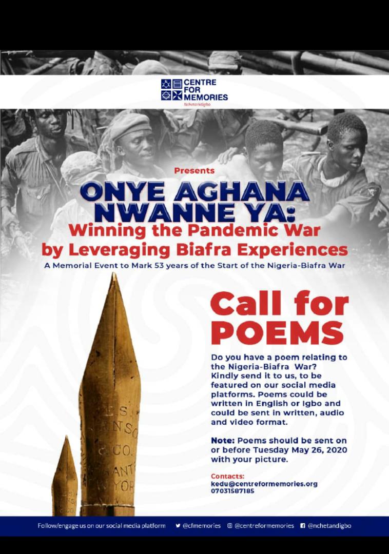 Sueddieagema's tweet photo. Call for Poems and Short Stories,#Pandemic #PandemicWar Deadline: 26th May 2020. You can share...
#poetry #stories #war https://t.co/kfxALNUhqI