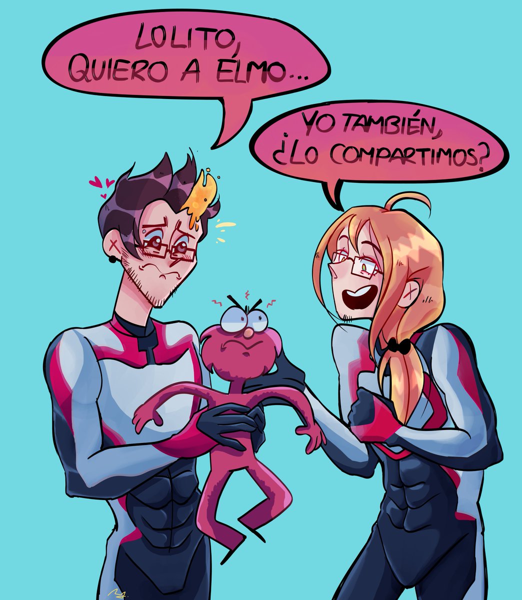 KrosNini's tweet image. Auron queriendo a Elmo como mascota para poder dormir a su lado y Lolito enseñándole que lo tiene secuestrado, fue todo un goals 🥺👌

#Karmaland #Lolito #Auron