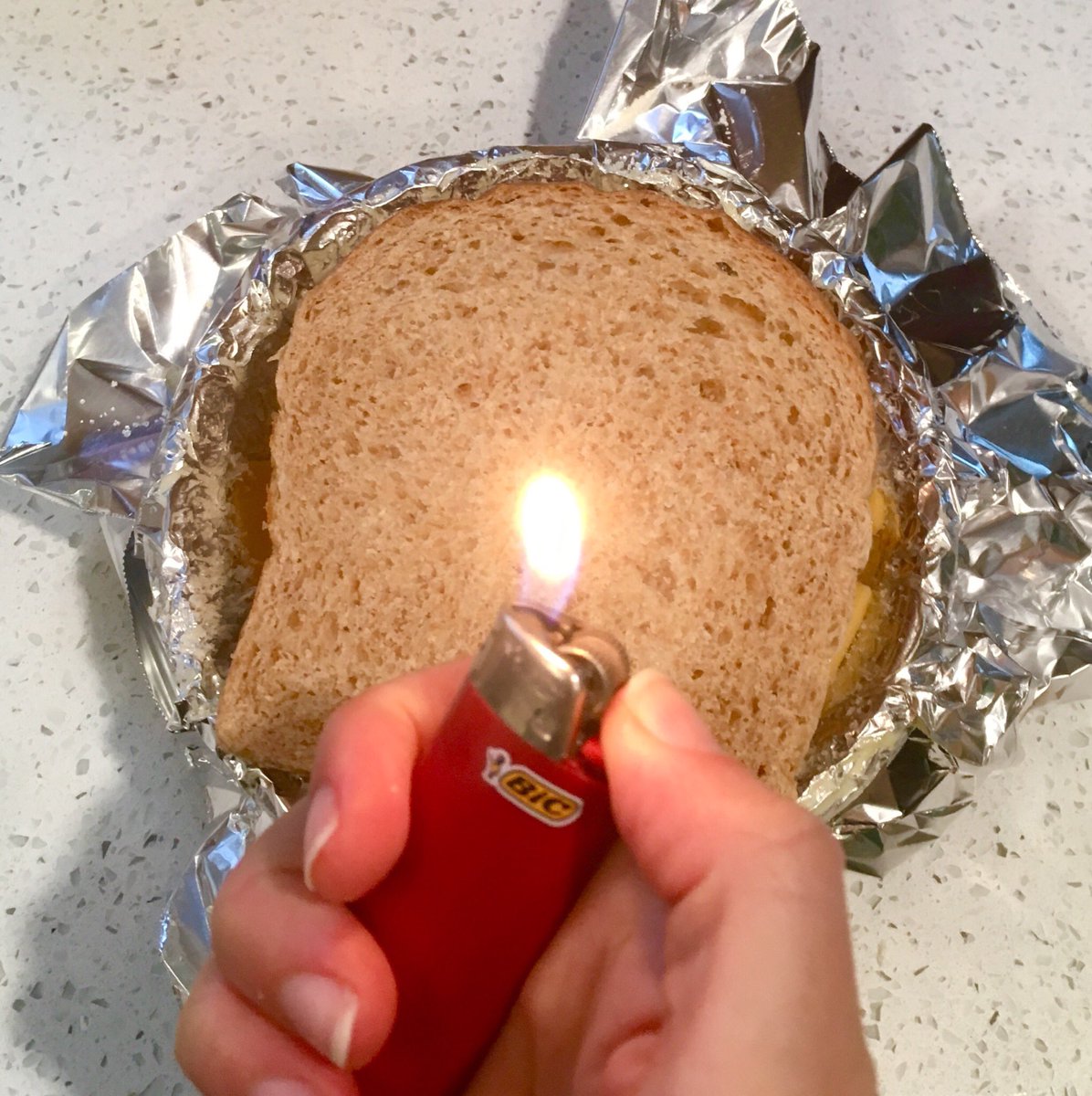 8) oh yeah the most important step! Grab a lighter and brand that shit with PC for Piccolini Cuscino. Little Pillow. RPat used a hamburger bun but I only have bread so. It is what it is.9) question all the life decisions that brought you to this point
