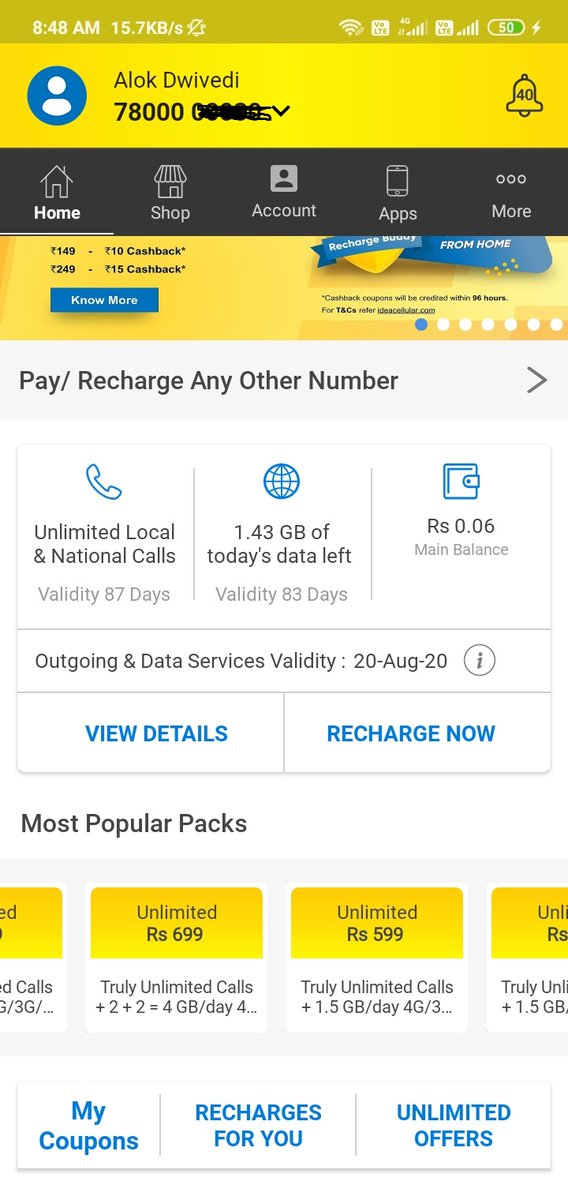 ALOK7075's tweet photo. @Idea @idea_cares YE HAI IDEA KA JHOOL MY IDEA PAR DIKHAYE KI DUAL DATA MILEGA RECHARGE KARNE KE BAAD BOLHAI APKO 1GB DATA MILEGA MILEGA JHOOTHE OFFR DE KAR LOOT RAHAI HAI IDEA TELICOME COMPNEY https://t.co/WDqzReU1jm