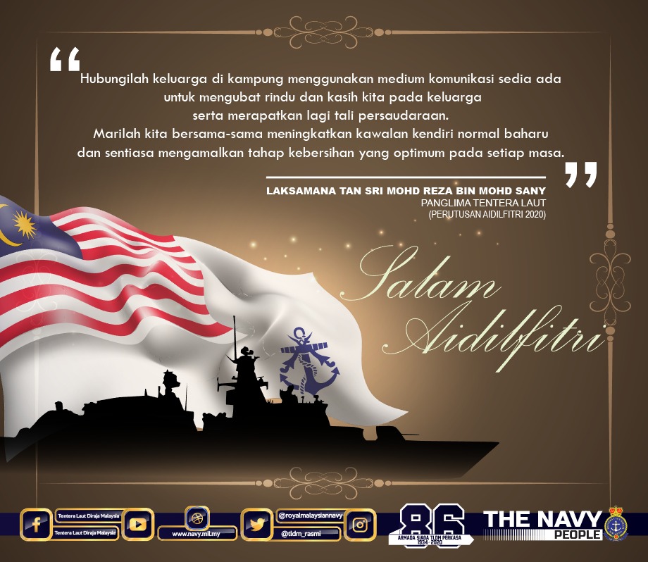 tldm_rasmi's tweet photo. Gunakanlah perkhidmatan jaringan komunikasi yang ada untuk merapatkan hubungan keluarga dan rakan taulan.
#NavyRaya2020
#DudukRumah
#KitaJagaKita https://t.co/MIzNWOE4cy