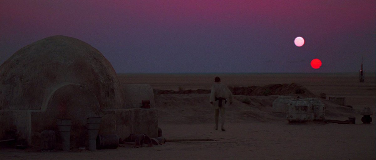 Star Wars: Tales Of The Jedi“The Twin Suns of Tatooine”I had gone topside and stood on the sand watching the double sunsets. As first one and then then the other of Tatooine’s twin suns sank slowly behind the distant range of dunes.  #StarWarsDay  #StarWars  #LukeSkywalker