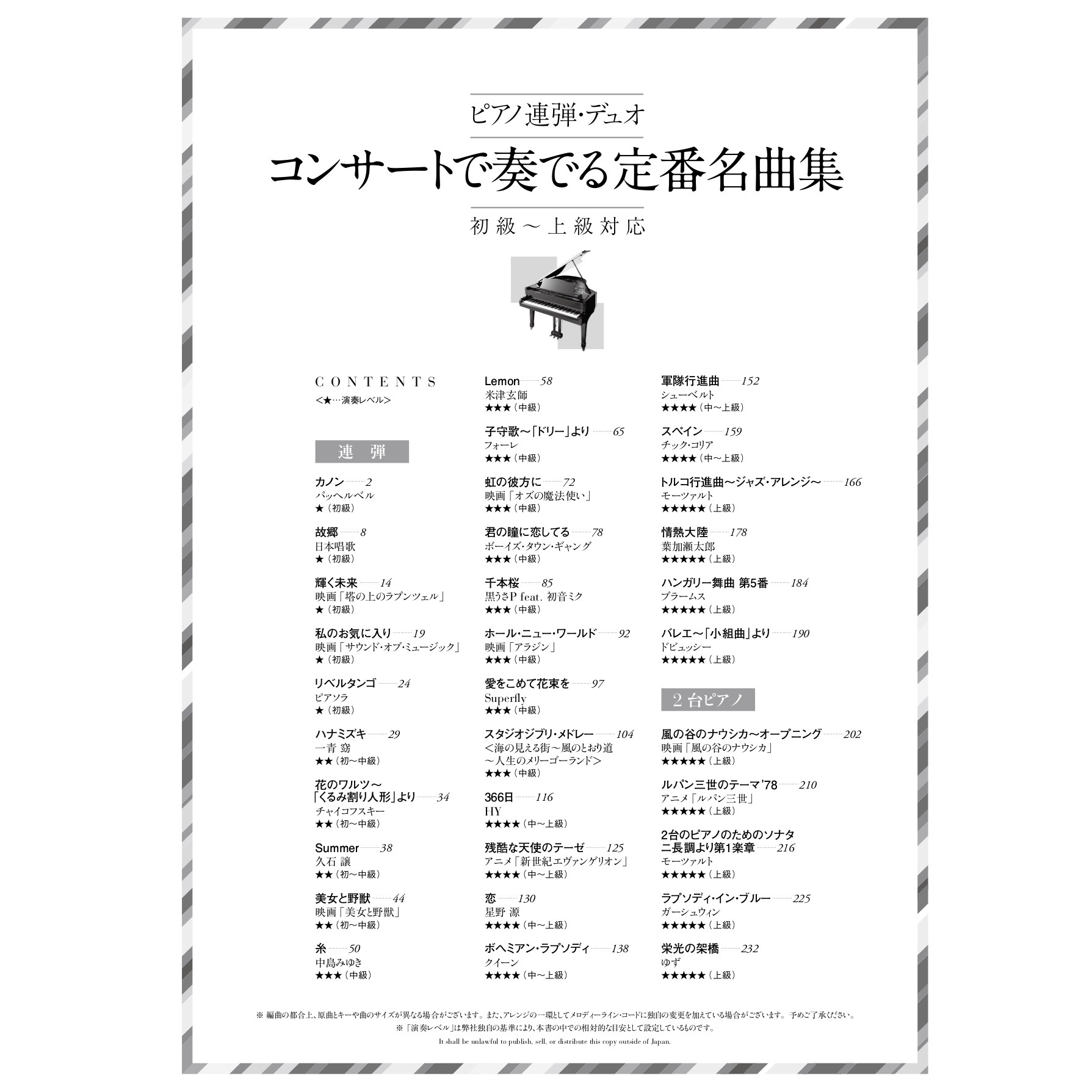 シンコーミュージック 楽譜 スコア 5 27発売 連弾 2台ピアノ の決定版楽譜がリニューアル 色々なジャンルの人気ポップスと デュオといえばコレ な有名クラシック曲が一冊に 発表会やレッスンに 持っておくと便利な曲集です ピアノ連弾