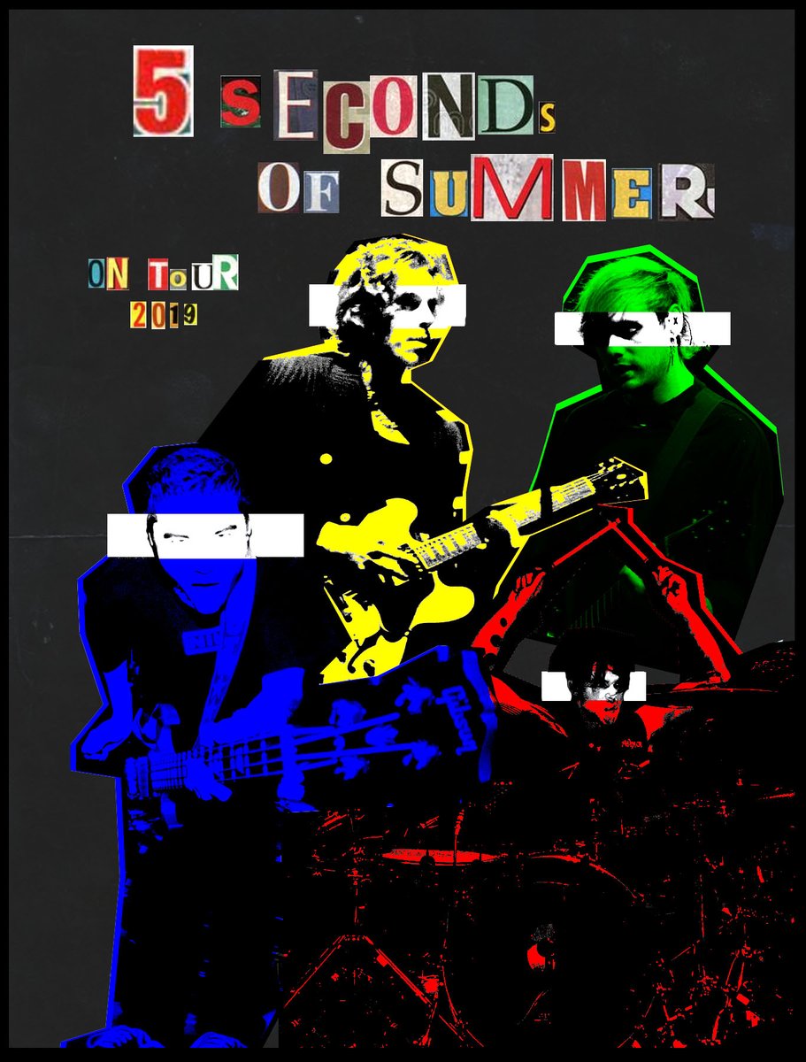 seethesunshinee's tweet photo. @shmandeluca I've always wanted a 5SOS poster inspired by The Clash, so I tried. Hope you like them (could not choose one lol) https://t.co/sZJ9tfS0ET