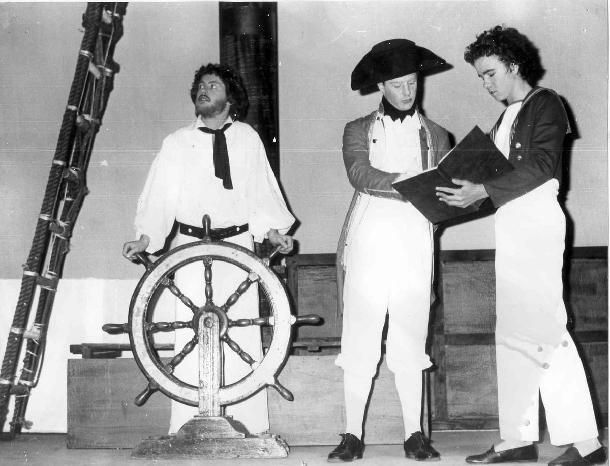 genesians's tweet photo. A #GenesianPhotoRequests for Peter Murphy today as we take to the seas in #BillyBudd by #HermanMelville adapted by #Coxe and #Chapman directed by #PaulaBate in1981! 😀 https://t.co/AxI6qsOtWi