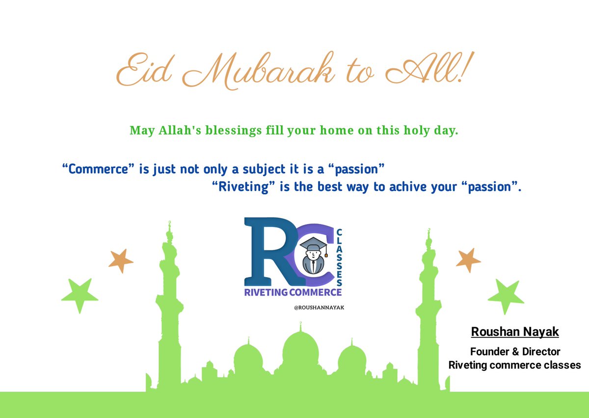 rivetingcommerc's tweet photo. Edi mubarak to all my lovings students and dear friends may god fulfill all your dreams on this holy day. 

#Stayhome #Staysafe #studyfromhome #class12 #cbse #Biharboard #rivetingcommerceclasses
Youtube :- https://t.co/9KNAQuIqXf
Facebook :- https://t.co/zknbbGo7FI https://t.co/wqPdVukxrI