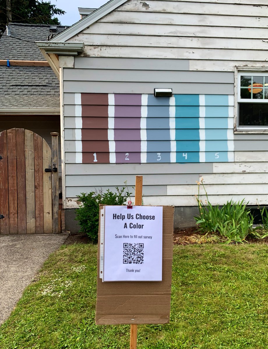 My neighbor is crowdsourcing their next house color: