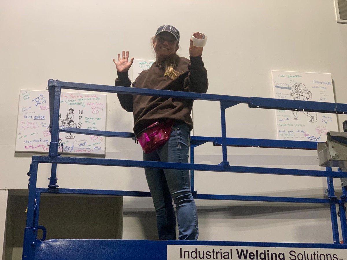 GaithersburgUPS's tweet photo. Gaithersburg Night Sort Safety Sup finishing up our second canvas goal wall! Employees can see their goals all year!! Thank you PE for letting me use the lift! #safetyfirst #CHSP #keys2life @nick_iannacone2 @BylePhil @MattDow96152606 @hatcherrob1 @CHSPKelley @GiacomanAndrea https://t.co/7pw1yDMcBp