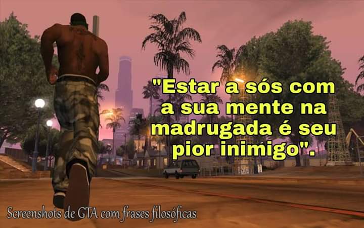 screenshots de GTA com frases filosóficas on Twitter:  