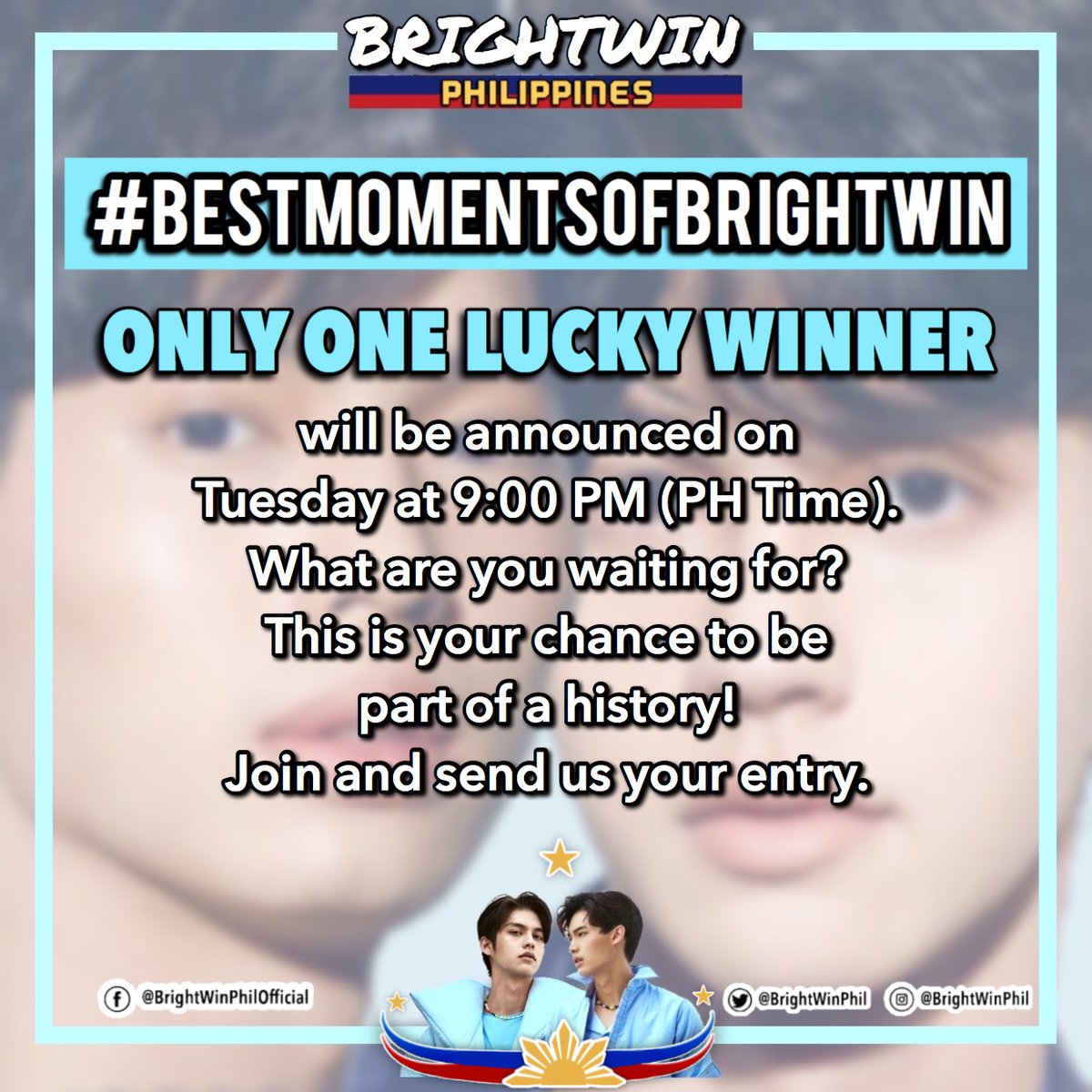 Good day  #BrightWinPH. As a way of giving back for your love to the fandom and to  #BrightWin, we are giving away FREE VLIVE ACCOUNT For  #GlobalLiveFM with  @bbrightvc and  @winmetawin this June 20, 2020! Please be guided on the mechanics! Comment your answers!