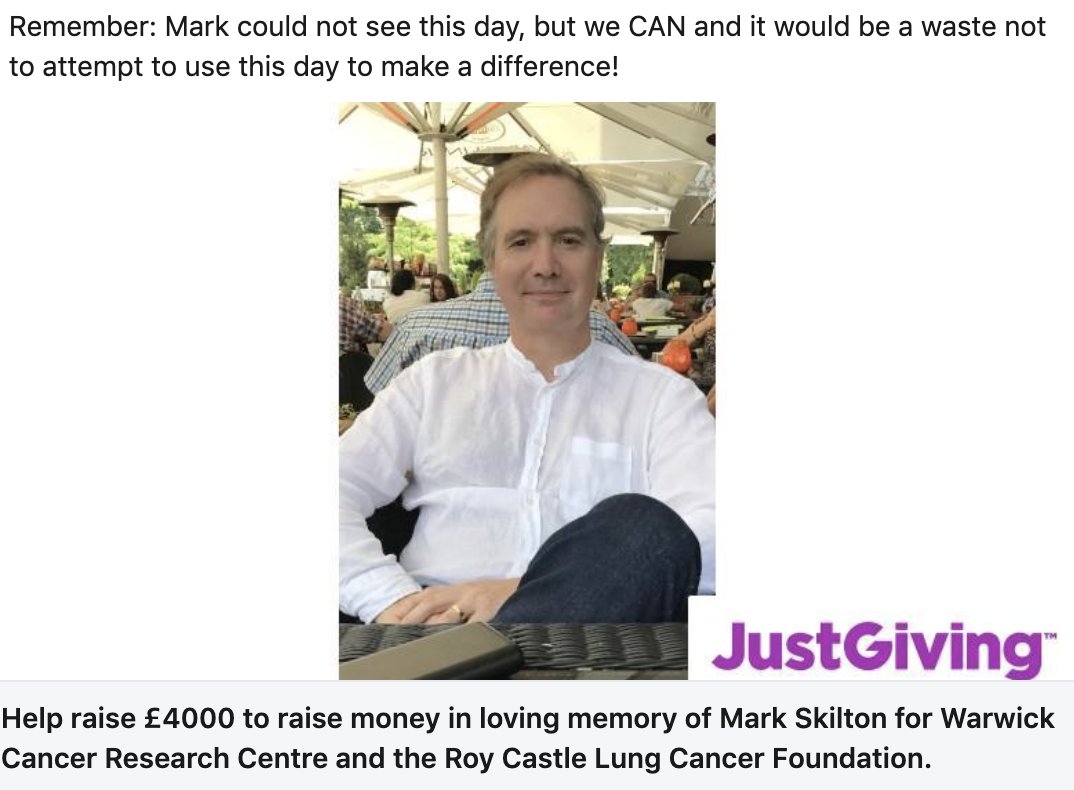 My co-author <a href="/mskilton/">Mark Skilton</a> <a href="/WarwickBSchool/">WBS</a> recently passed away after a battle with #cancer. Mark's family is raising  #donations for #cancerresearch: lnkd.in/ew_Kcwf Mark couldn't see this day, but we CAN &amp; it would be a waste not to attempt to use it to make a difference!