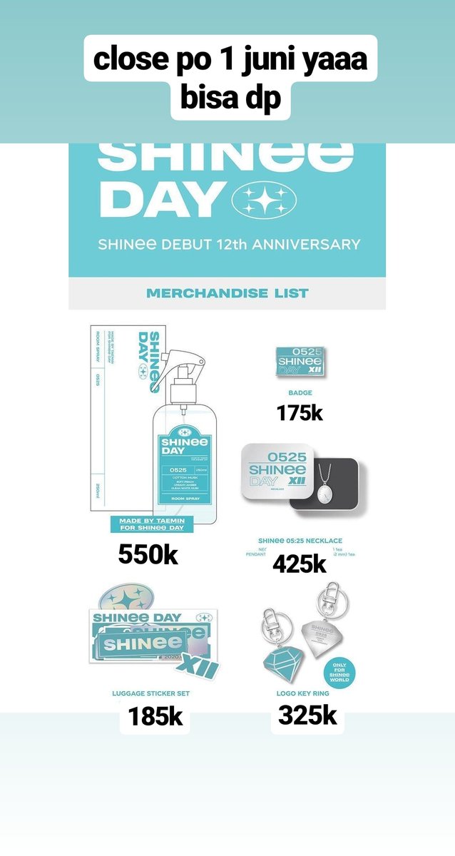 shineestuff_'s tweet photo. shinee day MD
list goods
estimasi udah termasuk ems+tax https://t.co/jryGzsDpVX