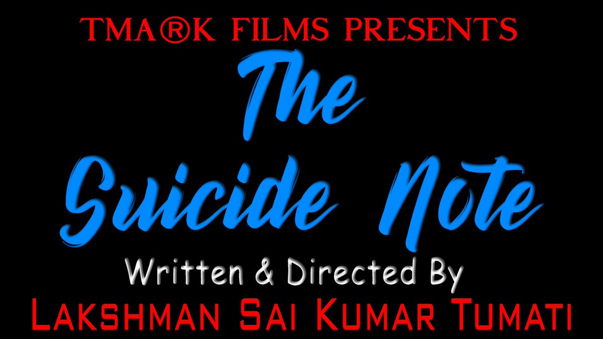 LakshmanOnX's tweet photo. TMark Films announcement#1  out Now...
https://t.co/V6AkB7AXJT
#shortfilms #youtube #youtubechannel #tmark #tmarkfilms #thesuicidenote #lakshmanconnects https://t.co/a2oRHSepoy