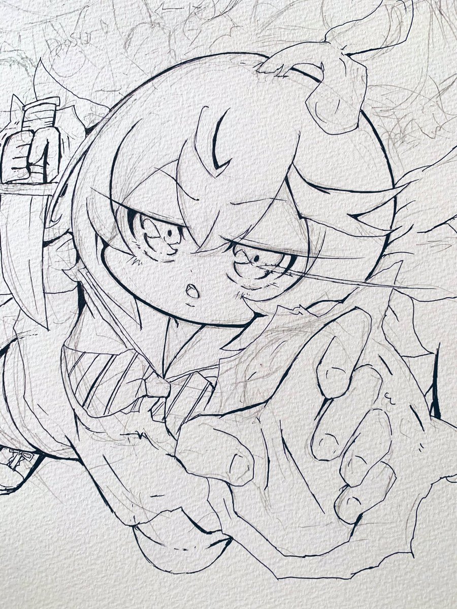 かっちょいいふーちゃん描いてる 