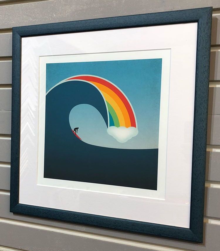 Huge thanks to <a href="/BrauntonFraming/">The Frame Shop</a> for creating these beautiful prints, with all proceeds being donated to the hospice. So grateful for your support. ❤️ Check out their Twitter profile for details of how to get your hands on one. 🌊 🏄 🌈