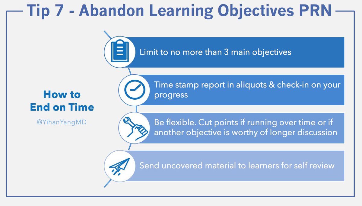 5/ Abandon Objectives - Plan but Be FlexibleIf you have more than 3 objectives for report, you will likely run out of timeDivide your time into 4ths & determine where in the case you want to beCut objectives if running late or if another topic warrants more discussion