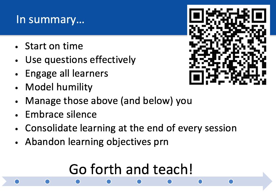 9/ Consolidate Learning - Thread SummarySee below for the summary slide that  @StephenHolt7  @katie_g_md  @doc_connors & I used in our workshop.A scannable QR code is an easy, paperless way to provide handouts. Create them with  https://www.the-qrcode-generator.com/ 