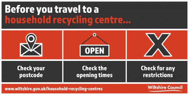 Salisbury Recycling Centre is open. Remember residents living in SP1 can only go on today, Wed, Fri, Sun this week. Check opening times for Salisbury: week.wiltshire.gov.uk/household-recy…