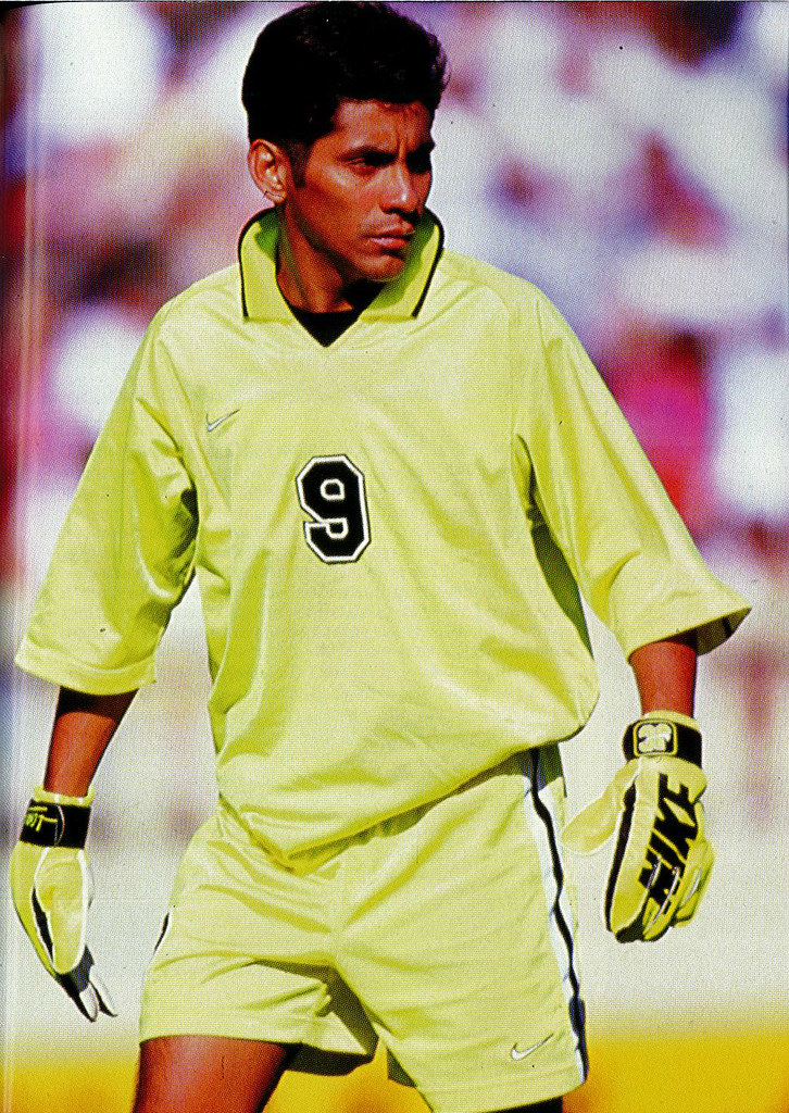 He scored 34 goals throughout his career. His trademark, self-designed bright kits contributed to his popularity."On 16 June 1996, he had two games on the same day (USA v Mexico) (LA Galaxy and Tampa Bay Mutiny) he played in both.