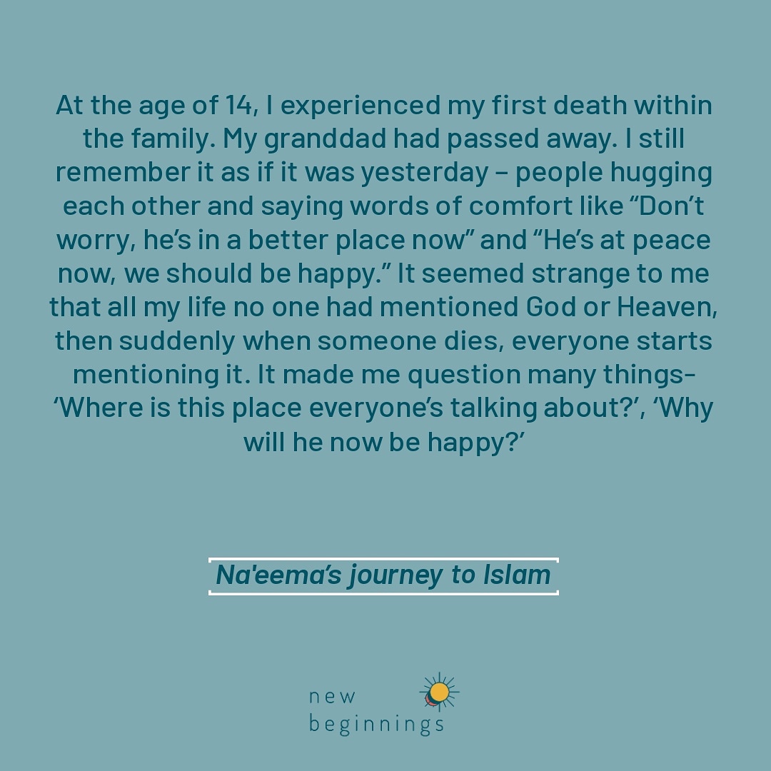 Read the rest of Na'eema's story on our website. 

beginnings.org.uk/naeemas-story/

#converts #embracingislam #inspiration #leapoffaith #islam #journey