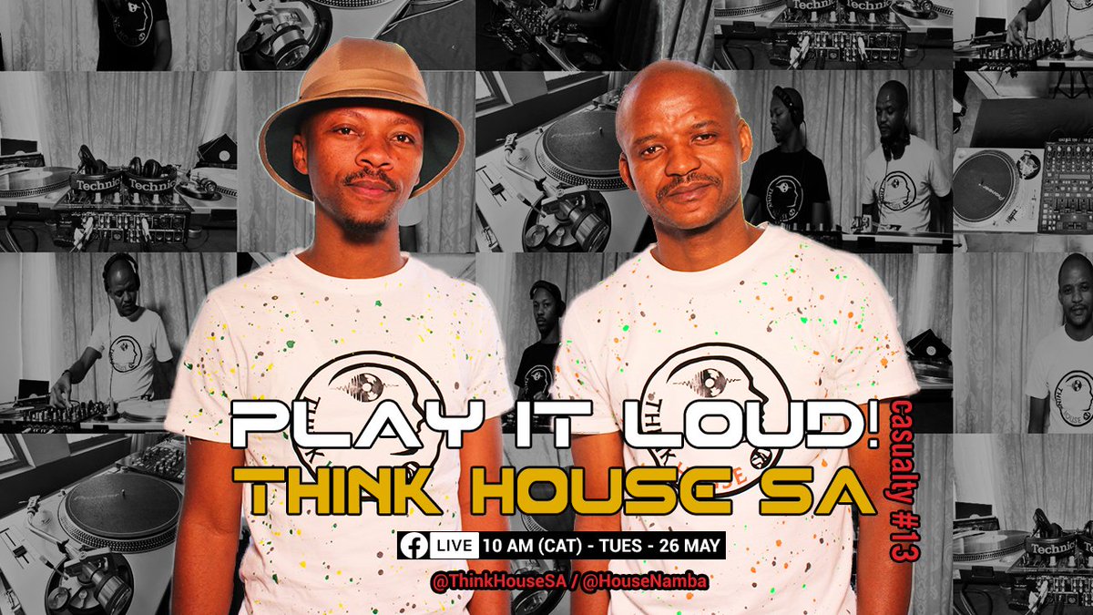 ThinkHouseSA's tweet photo. Remember to stay tuned for this weeks episode of #PlayItLoudPodcast hosted by Think House SA in partnership with @housenamba with a mix by @audiobee_pta and @mrmaths2712 live at 10H00am tomorrow on these two facebook pages ππΎ
#StayHome #HouseMusic #ThinkHouseSA #HouseNamba https://t.co/oMu9kgioms