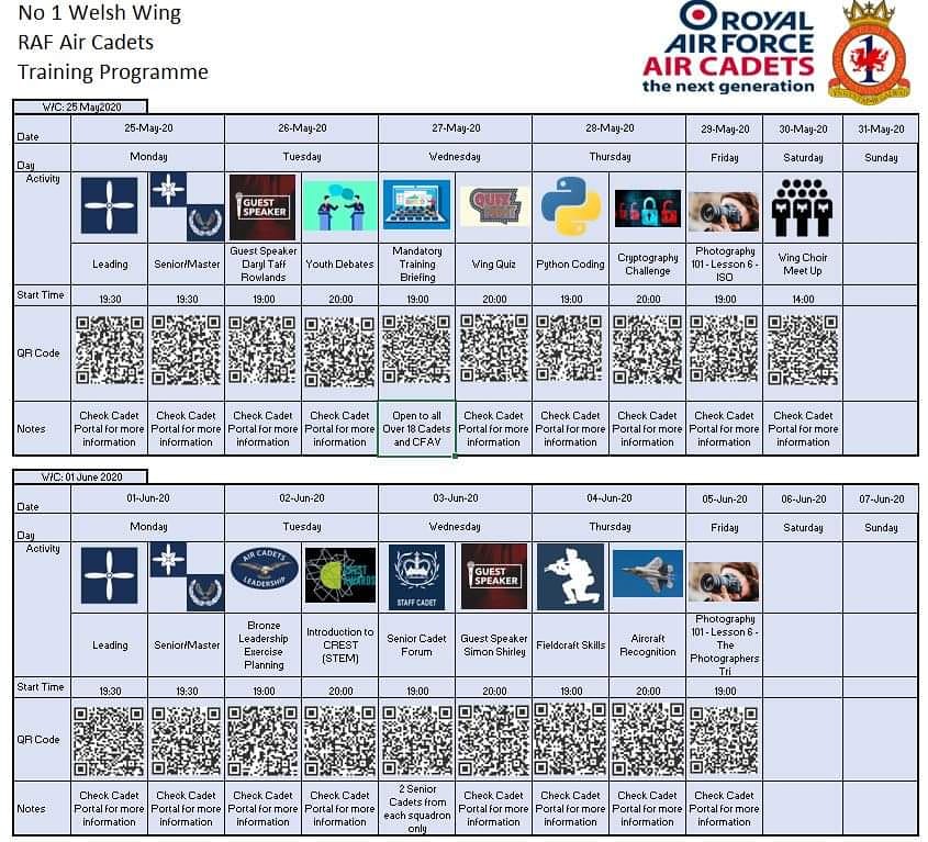 no1welshatc's tweet photo. Enjoy what we did last week? Check out what we have planned over the next two weeks.
Commandant Air Cadets
Regional Commandant Wales and the West
Royal Air Force Air Cadets
Wales & West Air Cadets
#TrainDevelopInspire https://t.co/jmVn4qxqR4