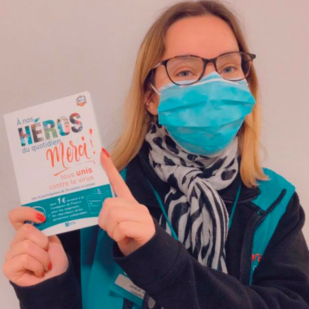 Les <a href="/Editionsdusigne/">Editions du signe</a> ont publié un livre-hommage "A nos héros du quotidien". Pour chaque achat, 1 € est reversé à la Fondation de France. Plusieurs de nos magasins <a href="/ULesCommercants/">ulescommercants</a> alsaciens l'ont offert à leurs clients à Russ, Strasbourg ou Wolfisheim. ow.ly/o3LA30qJhez