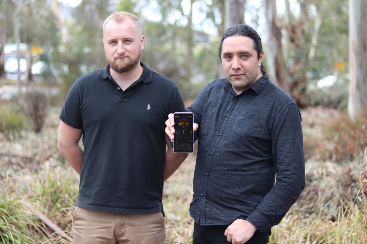 systemsanu's tweet photo. Fancy a treasure quest from the comfort of your couch? 👑 

Computer science alumni Ben and Artem have developed a smartphone game to entertain you while staying at home 🎮📱🕹️

And it all started as a TechLauncher project during their time at ANU 👉 https://t.co/kJVdpy3YNJ https://t.co/qlreR3UEp9