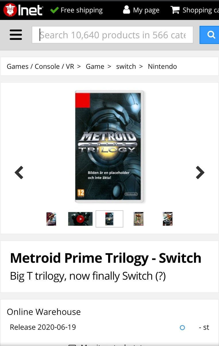 PrismGamingUK's tweet photo. Metroid prime trilogy listing shows a June release date. #NintendoSwich #MetroidPrimeTrilogy https://t.co/2wQhScoA5j