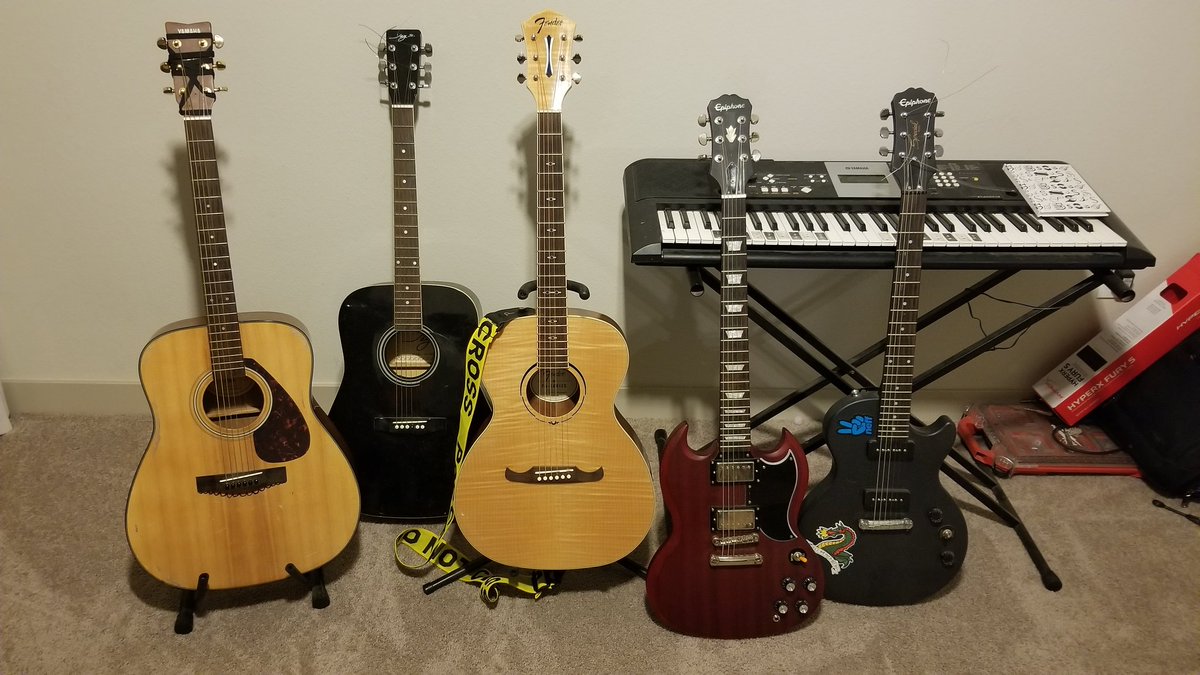 Kulprlt's tweet photo. I think I might have too many guitars... but at the same time I could always use another one🤣🤣 https://t.co/hl3Db2czwj
